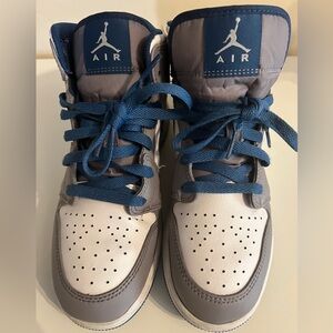 Nike Gray and Blue High-Top Sneakers
